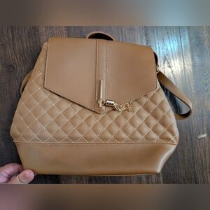 Elegant Tan Quilted Women's Backpack